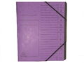 2 Ordnungsmappen A4 mit 12 Fächer violett Gummizug Karton Colorspan-Karton