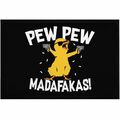 Fußmatte mit Spruch Pew Pew Madafakas Crazy Chick Küken Meme Trend rutschfest &