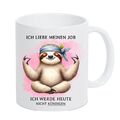 Tasse Büro Kaffee Faultier Spruch "Ich liebe meinen Job" lustig Arbeit  bedruckt