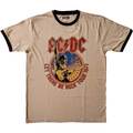 AC/DC 'Let There Be Rock Tour '77 Eco (Sand) Ringer-T-Shirt - NEU & OFFIZIELL!