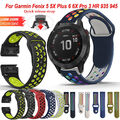 Für Garmin Fenix 5 6 5X 6X Pro 3 3HR Quick Fit Sport Silikon Armband Uhren Band