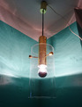 2 mal Mid Century Zylinderförmige Hängeleuchte Lampe Glashütte Limburg 4541 70s