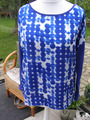 Esprit Shirt Gr. XL/42 blau gemustert Materialmix Langarm