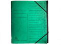 2 Ordnungsmappen A4 mit 12 Fächer grün Gummizug Karton Colorspan-Karton
