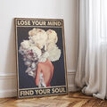 ✅ Leinwandbild Poster Retro Vintage Boho Wohnzimmer groß XXL beige Blumen Motiv
