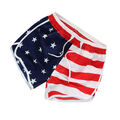  Frauen Casual Loose Sports Shorts Weiches Muster mit amerikanischer Flagge