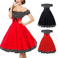 Damen Retro Rockabilly Petticoat 50er 60er Partykleid Abend Vintage Swing Kleid·