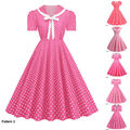 Damen 50er 60er Rockabilly Petticoat Partykleid Hepburn Swing Vintage Abendkleid