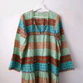 Zara mehrfarbig Boho leichtes Baumwoll-Kaftan-Maxikleid Größe M Medium 10 12