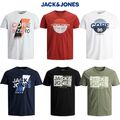 Jack & Jones Herren Rundhalsausschnitt T-Shirt Freizeit Smart Baumwolle Sommer kurzärmeliges T-Shirt