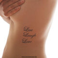 2 x Live Laugh Love - Schwarzer Schriftzug - Temporary Haut Tattoo Spruch (2)