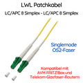 LWL Glasfaserkabel FTTH Singlemode LC/APC auf LC/APC FritzBox Telekom OS2 Gelb