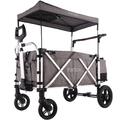 FUXTEC Bollerwagen faltbar original faltbarer Strandwagen Handwagen Premium-Grau