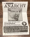 Vintage Chumbawamba 1994 Anarchie Handzettel Flyer Original 1990er