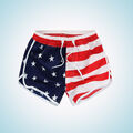 Frauen Casual Loose Sports Shorts Weiches Muster mit amerikanischer Flagge