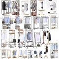 Kleiderständer Wäscheständer Garderobenständer  mit Schuhregal Ablage Holz #1455