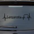 Heckscheibenaufkleber Lanzarote Puls Herzschlag Fun Sticker Auto-Aufkleber mit I