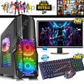Fast Gaming PC Computer Bundle Monitor Quad Core i5 16GB 2TB Win 10 2GB GT710 GF