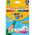 BIC Kids Evolution Triangle Buntstifte farbsortiert, 12 St.