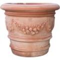 Vase für draußen Retro-Vase aus Terrakotta Made in Italy Dekorativer Topf Pflanzschale Großer Topf Blumentopf Handgefertigt