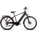 SAXONETTE E-Bike Premium Sport (Diamant), 10 Gang, Kettenschaltung, Mittelmotor, 522 Wh Akku, Pedelec, schwarz