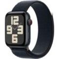 Apple Watch SE GPS Aluminium 44 mm + Cellular One-Size Smartwatch (4,4 cm/1,73 Zoll, Watch OS 10), Sport Loop, schwarz