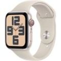 Apple Watch SE GPS Aluminium 44 mm + Cellular S/M Smartwatch (4,4 cm/1,73 Zoll, Watch OS 10), Sport Band, beige