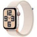 Apple Watch SE GPS Aluminium 44 mm + Cellular One-Size Smartwatch (4,4 cm/1,73 Zoll, Watch OS 10), Sport Loop, beige