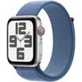 Apple Watch SE GPS Aluminium 44 mm + Cellular One-Size Smartwatch (4,4 cm/1,73 Zoll, Watch OS 10), Sport Loop, blau