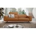 Designer Leder 3-Sitzer Couch MERANO Lounge Sofa Designcouch - Orange