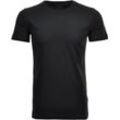 RAGMAN T-Shirt, 2er-Pack, Rundhalsausschnitt, uni, für Herren, schwarz, M