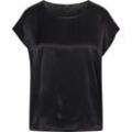 MORE & Shirt, Rundhals-Ausschnitt, Satin-Vorderseite, für Damen, schwarz, 34