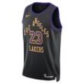 Lebron James Los Angeles Lakers City Edition 2023/24 Men's Nike Dri-FIT NBA Swingman Herrentrikot - Schwarz