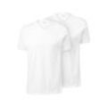 2 T-Shirts mit V-Ausschnitt - Weiss - Gr.: S