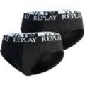 Replay Slip SLIP Basic Cuff Logo 2pcs Bo (Packung, 2er-Pack), schwarz