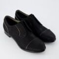 Schwarze glänzende Slip-On Schuhe aus Leder