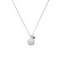 Birthstone May Necklace Silver