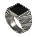 cai Ring 925/- Sterling Silber Onyx schwarz oxydiert (Größe: 066 (21,0))