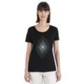Icebreaker Merino 150 Tech Lite III T-Shirt mit U-Ausschnitt Light Forms - Frau - Black - Größe S
