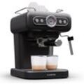 Espresso Siebträgermaschine mit Milchaufschäumer, 1,2L Retro Mini-Espressomaschine mit Siebträger, 950 w Kaffeemaschine Klein,