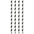 Trinkhalme Papstar Stripes, Einweg, L 290 x Ø 6 mm, aus FSC®-zertifiziertem Papier, schwarz-weiß, 100 Stück
