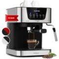 1,5 l Siebträgermaschine für 2 Tasse Kaffee, Mini Espressomaschine mit Milchschäumer, 15 Bar Siebträger Kaffeemaschine Klein, Gute Espresso