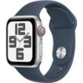 Smartwatch APPLE "Watch SE GPS 40 mm Aluminium + Cellular S/M" Smartwatches blau (storm, blue) Fitness-Tracker