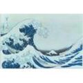 Wandbild ARTLAND "Die grosse Welle von Kanagawa. 1831" Bilder Gr. B/H: 90 cm x 60 cm, Alu-Dibond-Druck Gewässer, 1 St., blau Kunstdrucke