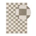 benuta Pop Kurzflor Teppich Marta Grün/Weiß 120x170 cm - Moderner Teppich für Wohnzimmer