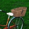 Bonnevie - Fahrrad-Gepäckträgerkorb mit Deckel 55×31×36 cm Natur Weide vidaXL185560