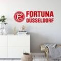 Fußball Wandtattoo Fortuna Düsseldorf Schriftzug Logo F95 Fanartikel Aufkleber Wandbild selbstklebend 60x18cm - rot