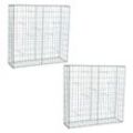 Gabionen 100 x 100 x 30 cm 2er Set Stein Korb Draht Gitter Metall Sichtschutz