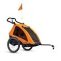 taXXi Kinderfahrradanhänger Pro two - Orange Kinderanhänger mit Federung Fahrradanhänger