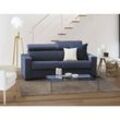 Schlafsofa Aiko, 3-Sitzer-Sofa, 100% Made in Italy, Wohnzimmersofa mit drehbarer Öffnung, mit verstellbaren Kopfstützen und serienmäßigen Armlehnen,